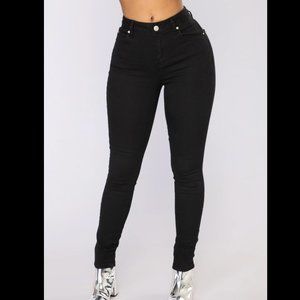 Fashionnova Black Mid Rise Skinny Jeans